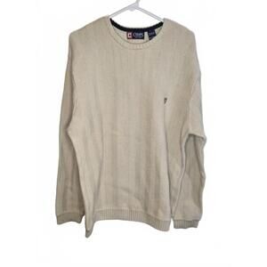 Chaps Men's Cotton Knit Sweater XL Beige